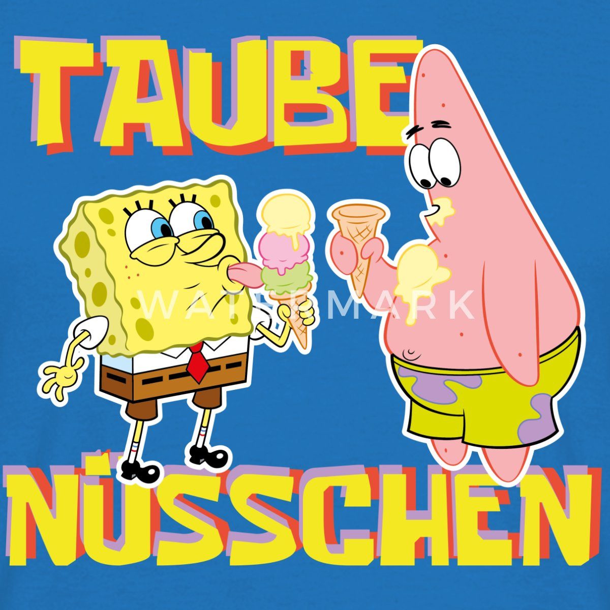 Spreadshirt T-Shirt SpongeBob Schwammkopf Taube Nüsschen Patrick Eis Männer günstig online kaufen