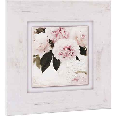 Home affaire Holzbild Rosa Blumen, 40/40 cm