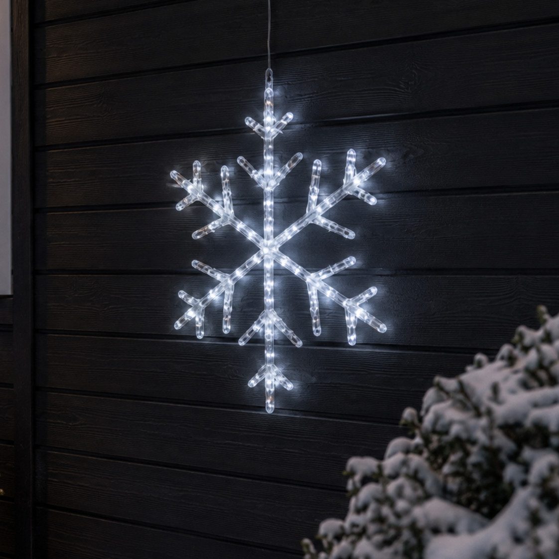 Lumineo LED Fensterleuchter LED Schneeflocke Frostlicht kaltweiß 40 LEDs für Innen und Außen