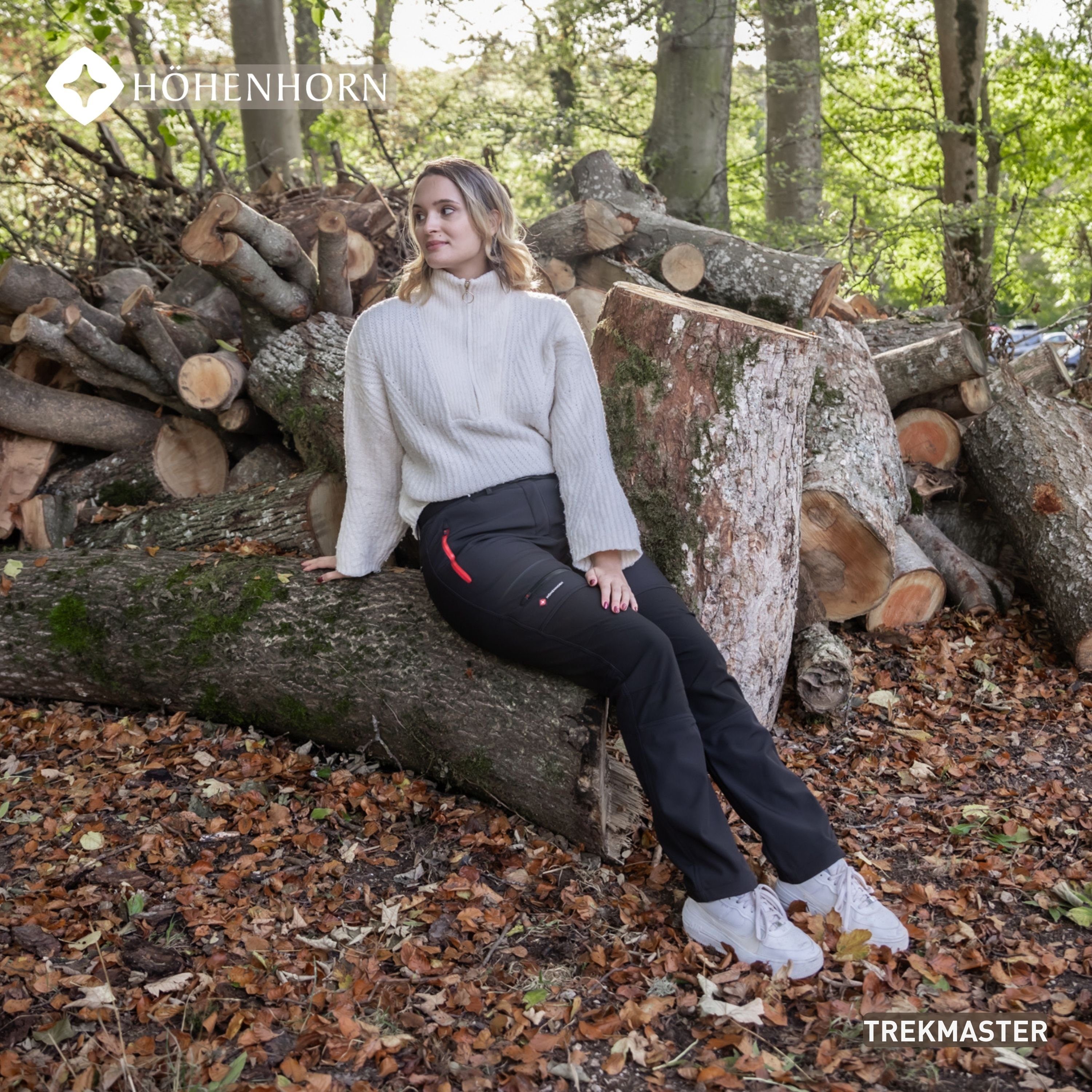 Höhenhorn Funktionshose Trekmaster Damen Softshellhose für Frauen Gefüttert Snowboardhose weiches Microfleece-Innenfutter