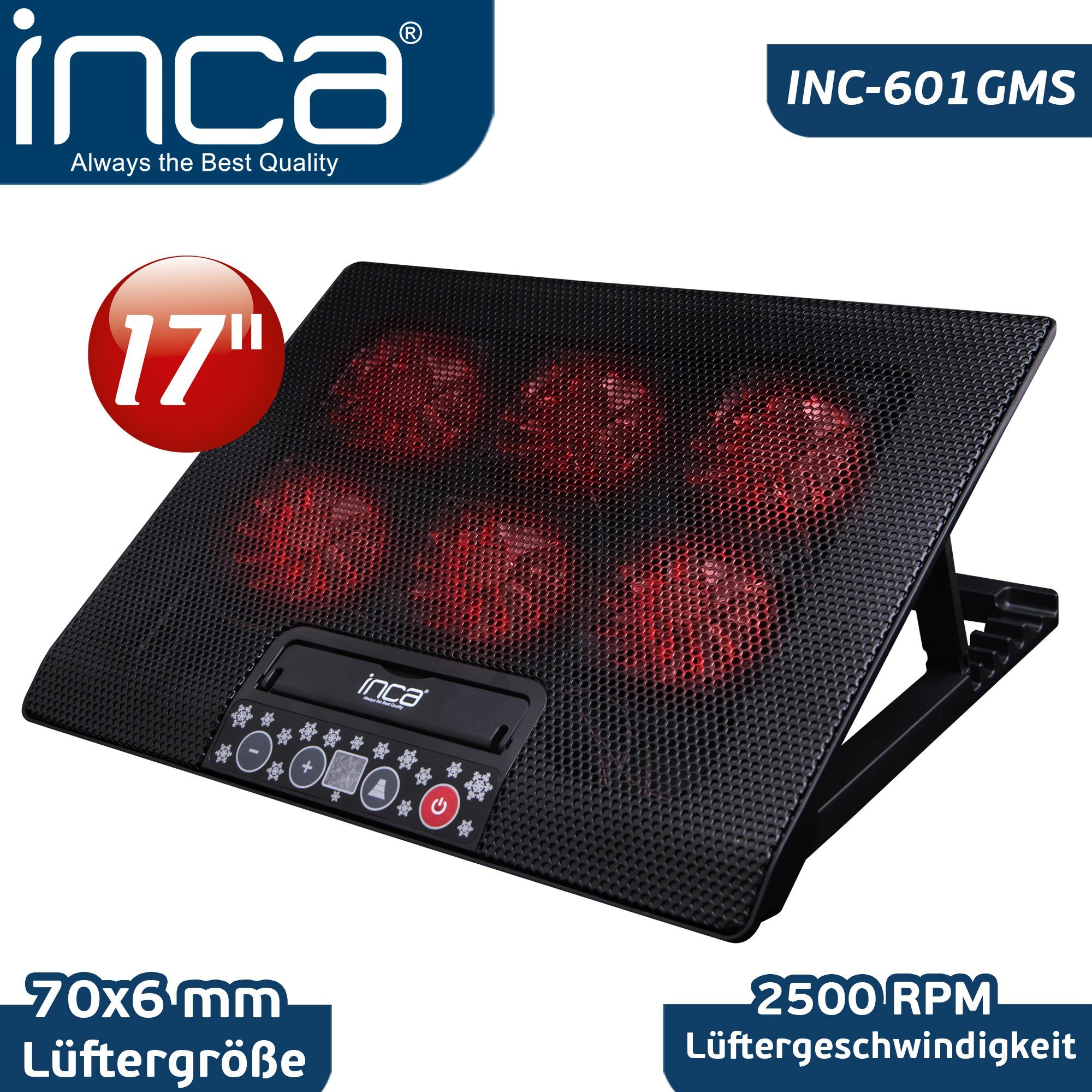Notebookkühler INCA 7-17-Zoll-Laptops für Laptopkühler Notebook-Kühler Lüfter 6x70mm