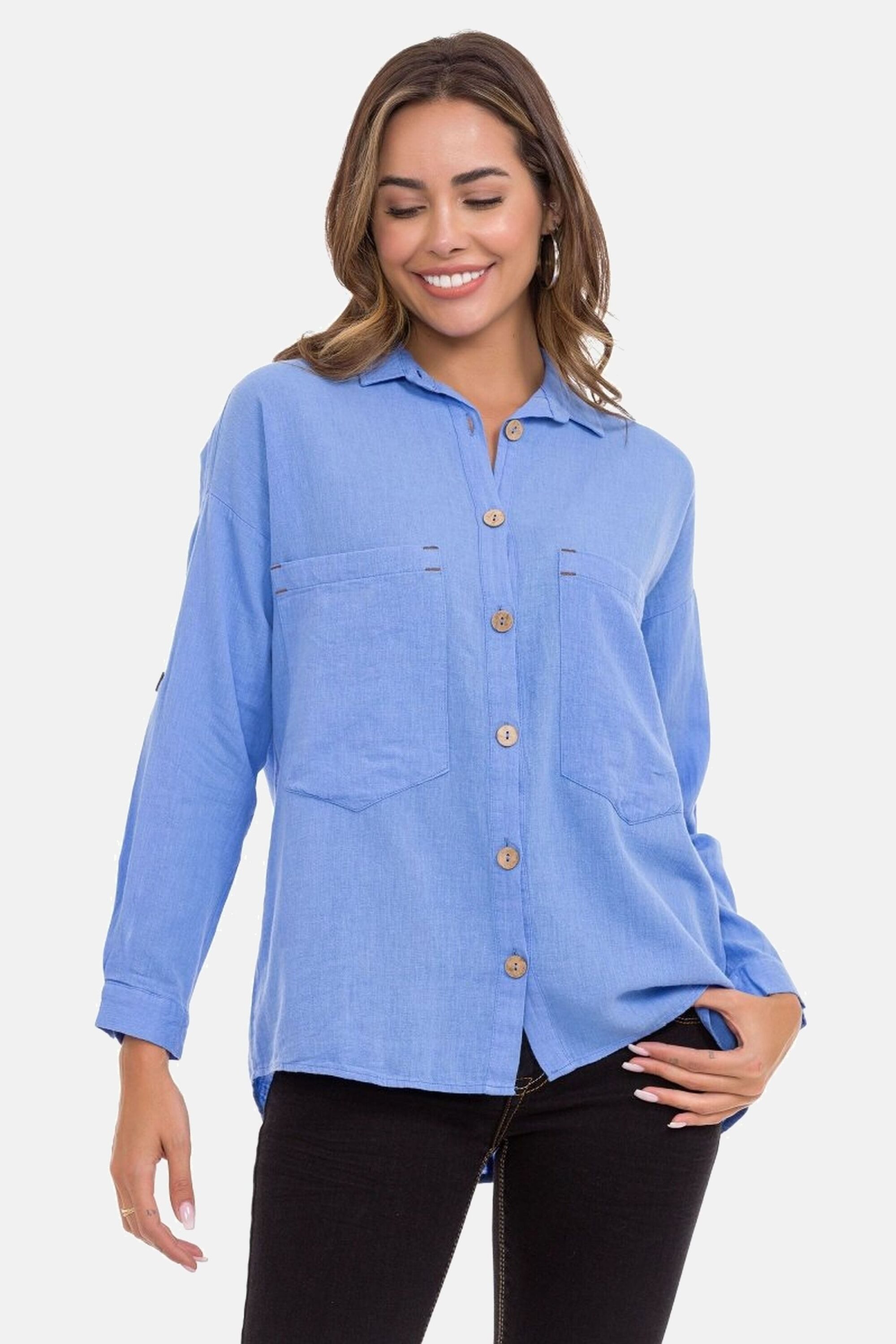 Cipo & Baxx Hemdbluse Hemdbluse (1-tlg) mit Kontrastnähten, WH132