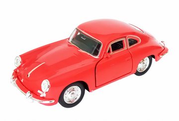 Welly Modellauto PORSCHE 356B Modellauto 12cm aus Metall Modell Auto 75 (Rot), Spielzeugauto mit Rückzug Spielzeug Kinder Geschenk