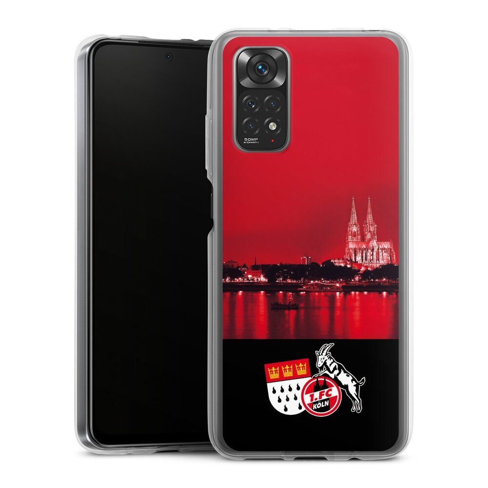 DeinDesign Handyhülle Skyline 1. FC Köln Offizielles Lizenzprodukt Skyline Köln Rot, Xiaomi Redmi Note 11 Silikon Hülle Bumper Case Handy Schutzhülle