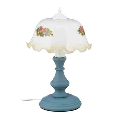 relaxdays Tischleuchte »Vintage Tischlampe mit Blumen«