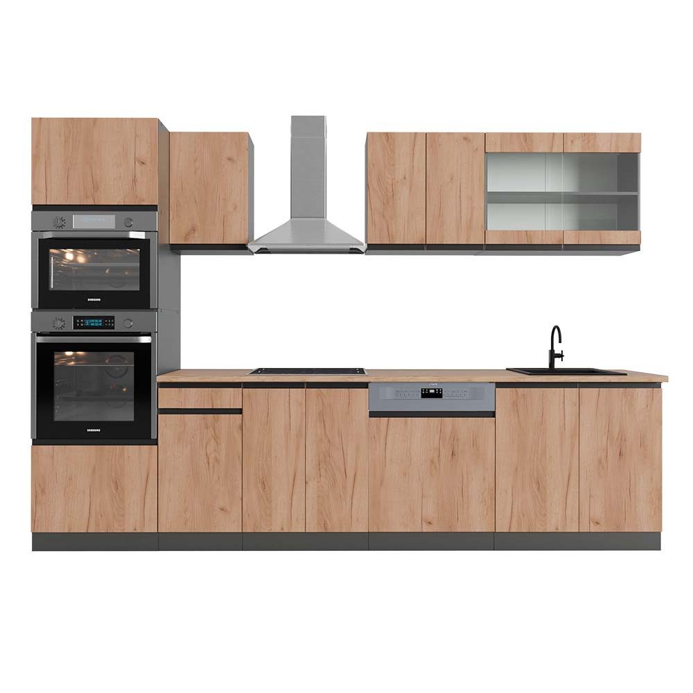Vicco Küchenzeile R-Line, Goldkraft Eiche/Anthrazit, 300 günstig online kaufen