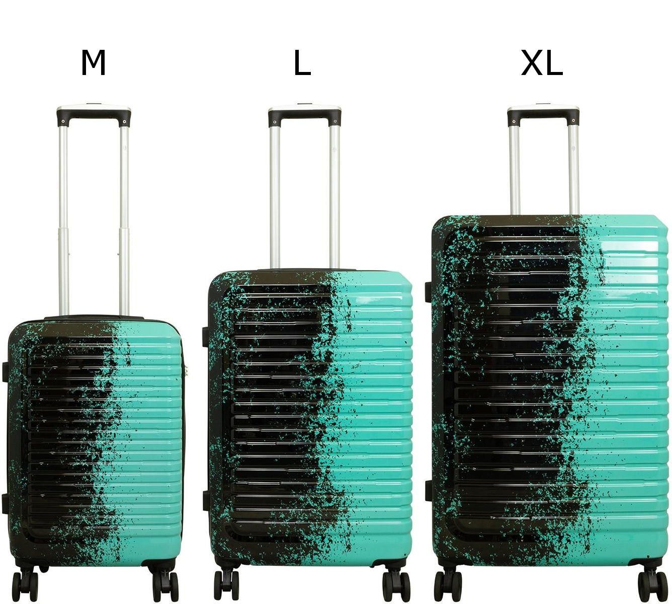 Warenhandel König Trolleyset Sierra, 4 Rollen, (Gr. M, L und XL, 3 tlg., Hartschalen Trolley Set), modernes Design mit hochwertigem Motiv-Print