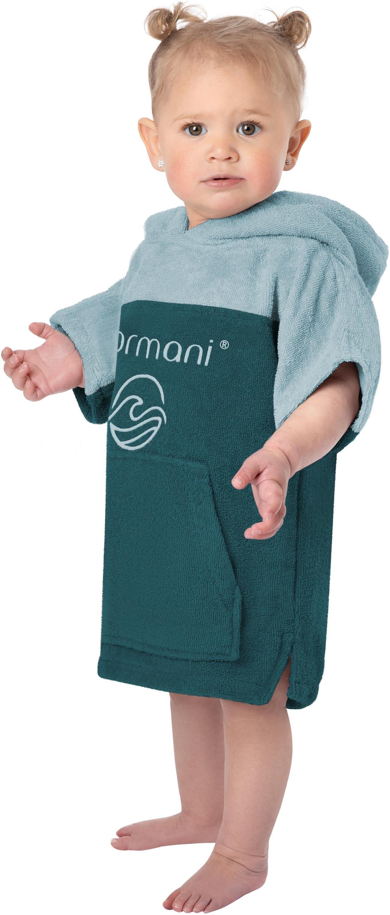 normani Badeponcho Baby Badeponcho Puwai, Bio-Baumwolle, Kapuze, Schlupf, Badeponcho aus 100 % Bio-Baumwolle