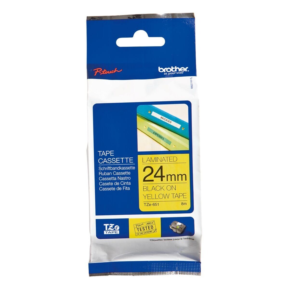 Brother Beschriftungsband Tze, 24 mm x 8 m, 24,00 mm x 8,00 m, laminiert