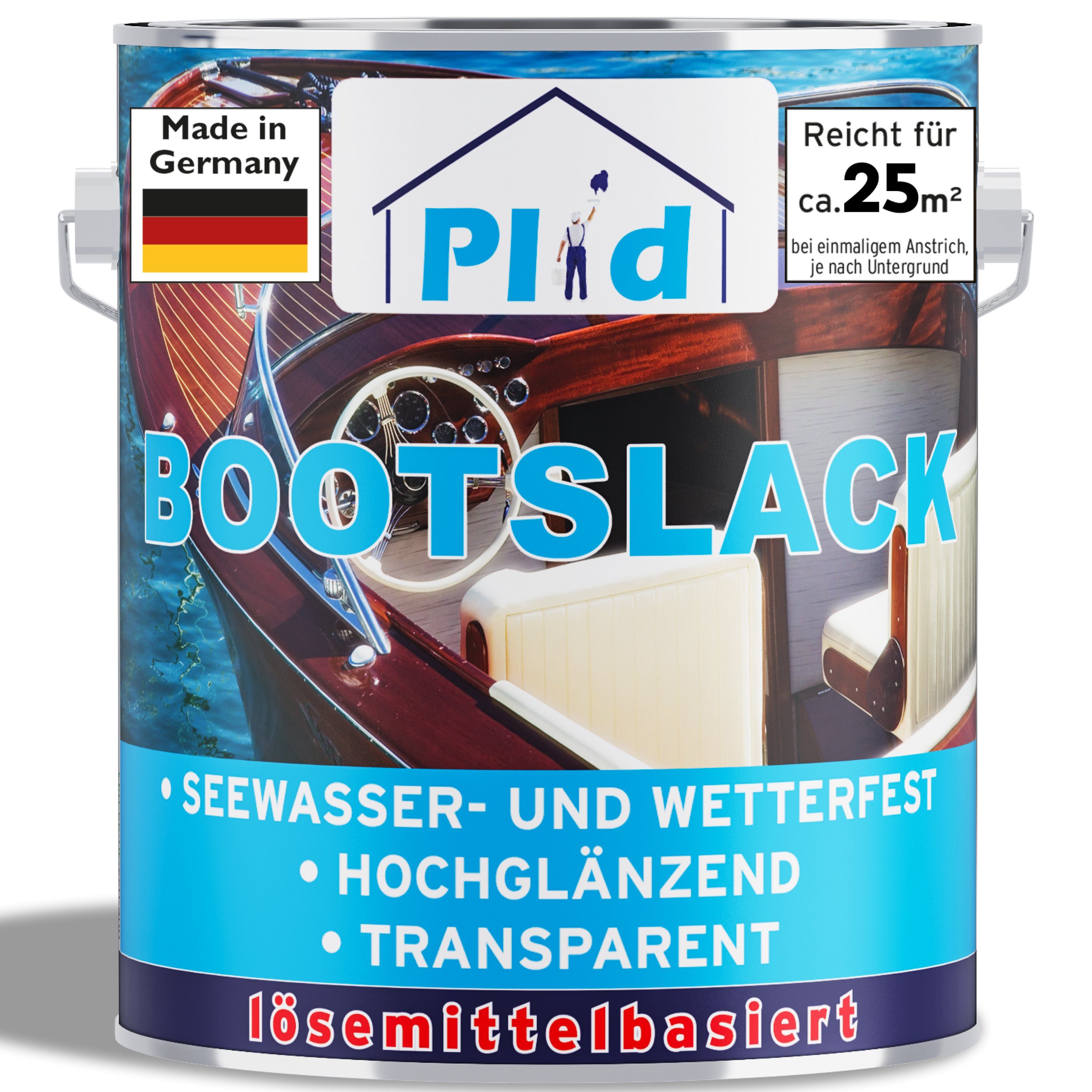 plid Klarlack Bootslack Klarlack Parkettlack Holzlack Schiffslack Holzschutzfarbe, Schnelltrocknend