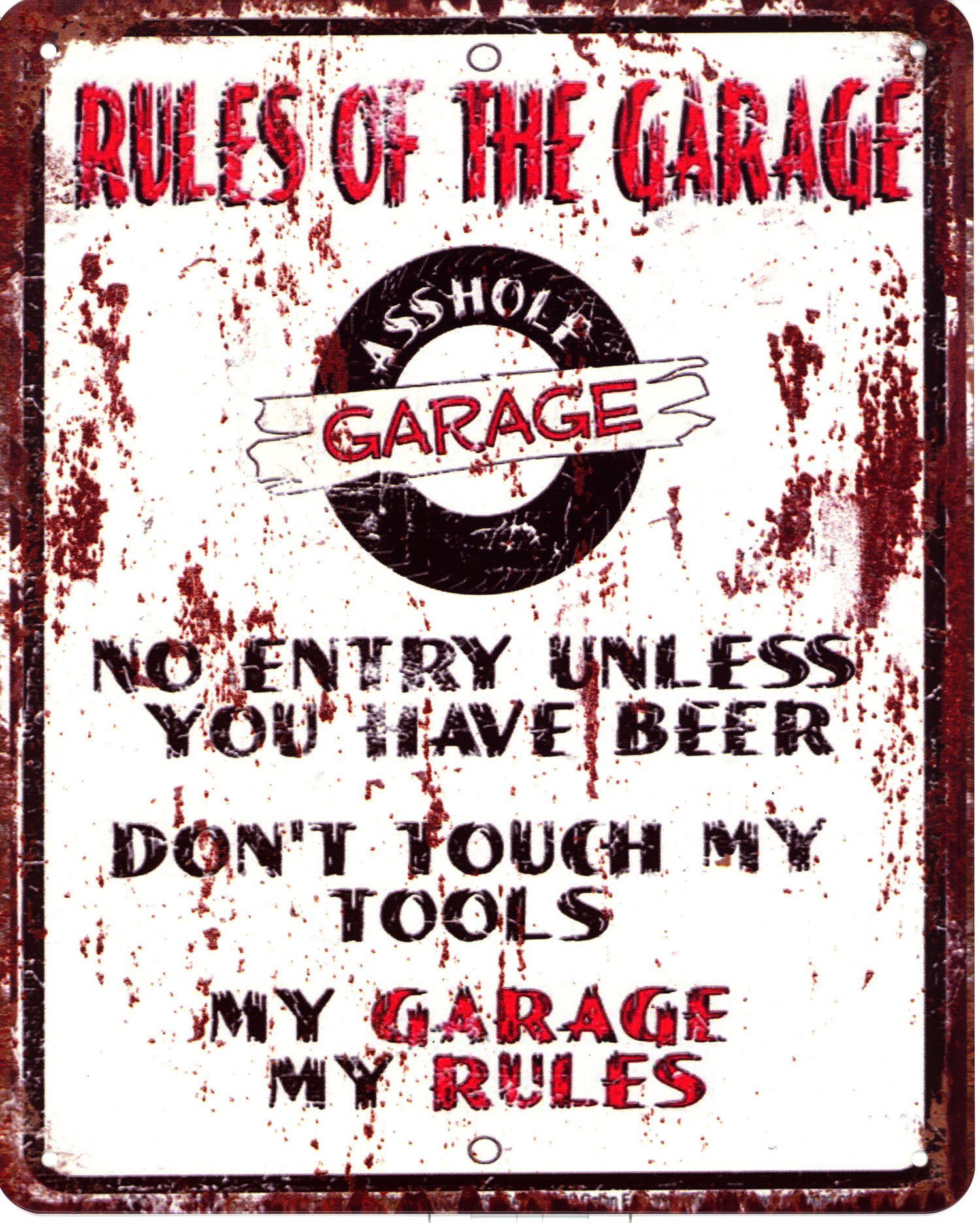 Metallschild Blechschild Rules of the Garage