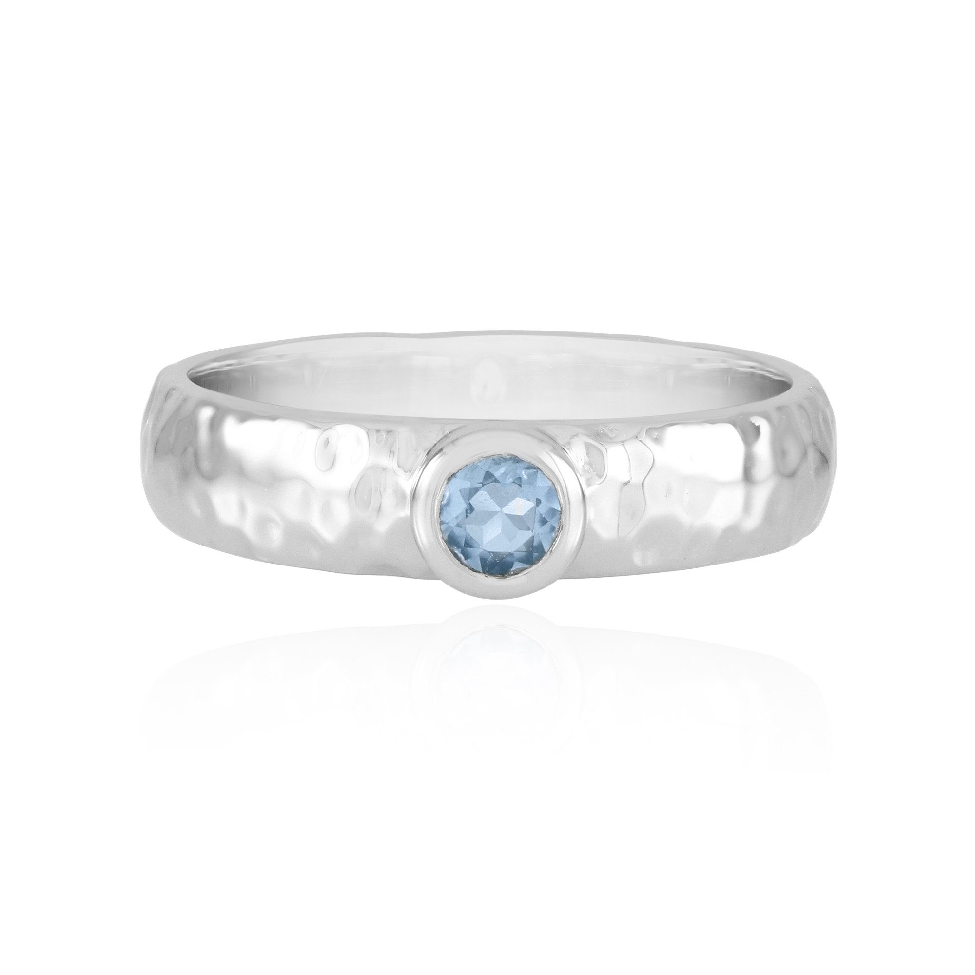 Cavill Solitärring Silberring mit brasilianischem Aquamarin (1-tlg)