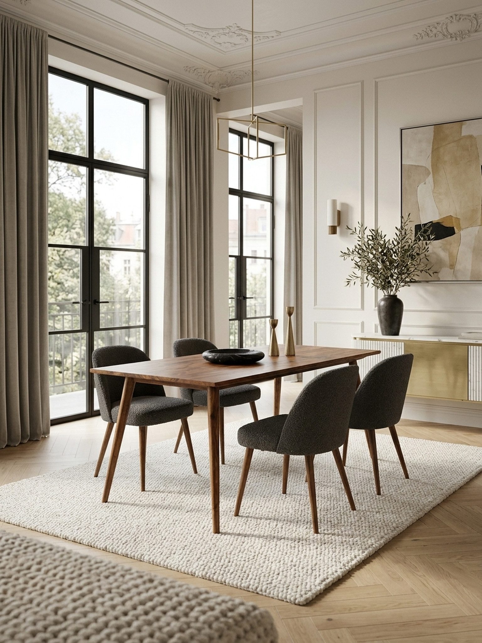 KADIMA DESIGN Esstisch Massivholz Esszimmertisch SAVIO, Retro Landhausstil, handgefertigt – Bild 3 von 5