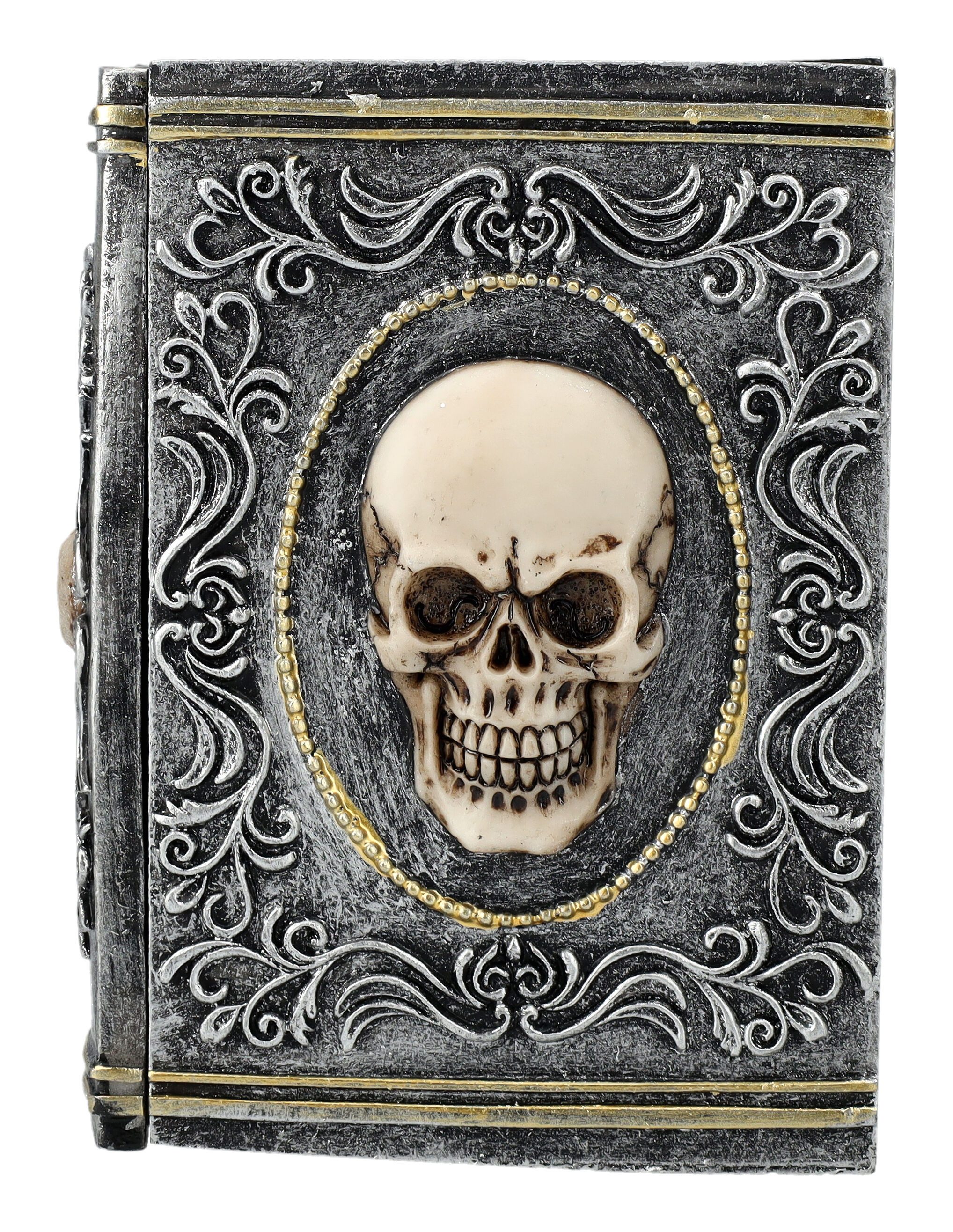 Figuren Shop GmbH Dekoobjekt Schatulle Buch mit Totenkopf - Grimoire Gothic günstig online kaufen