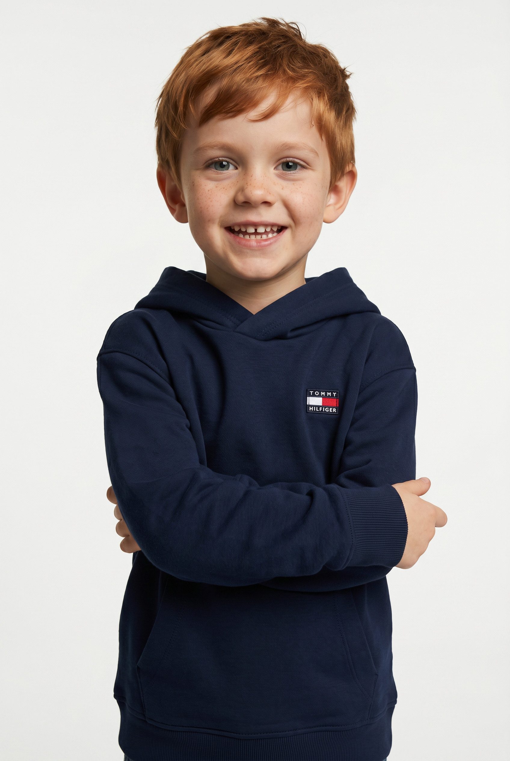 Tommy Hilfiger Kapuzensweatshirt Kängurutasche, reine Baumwolle, Kinder bis 16 Jahre