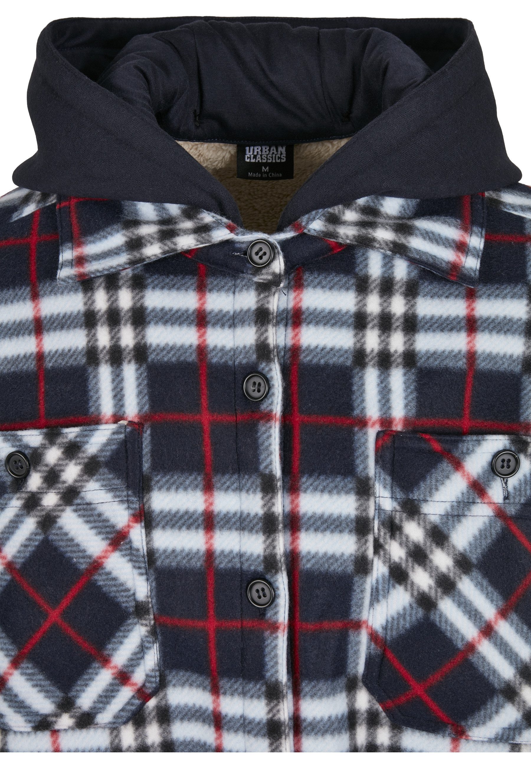URBAN CLASSICS Windbreaker Urban Classics Herren Hooded Polar Fleece Overshirt (1-St)