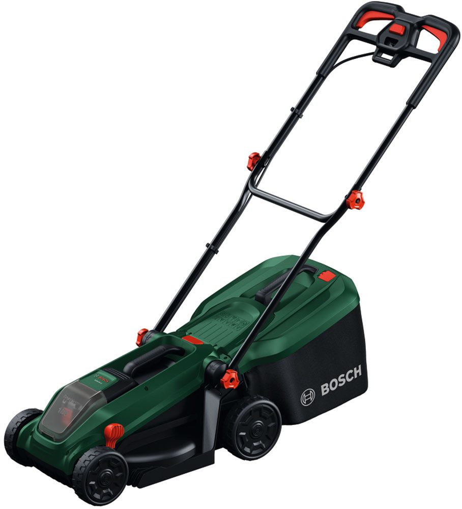 Bosch Home & Garden Akkurasenmäher ROTAK18V-32, 32 cm Schnittbreite, (inkl. Akku und Ladegerät), 3-in-1-Mäher für kleine bis mittelgroße Rasenflächen