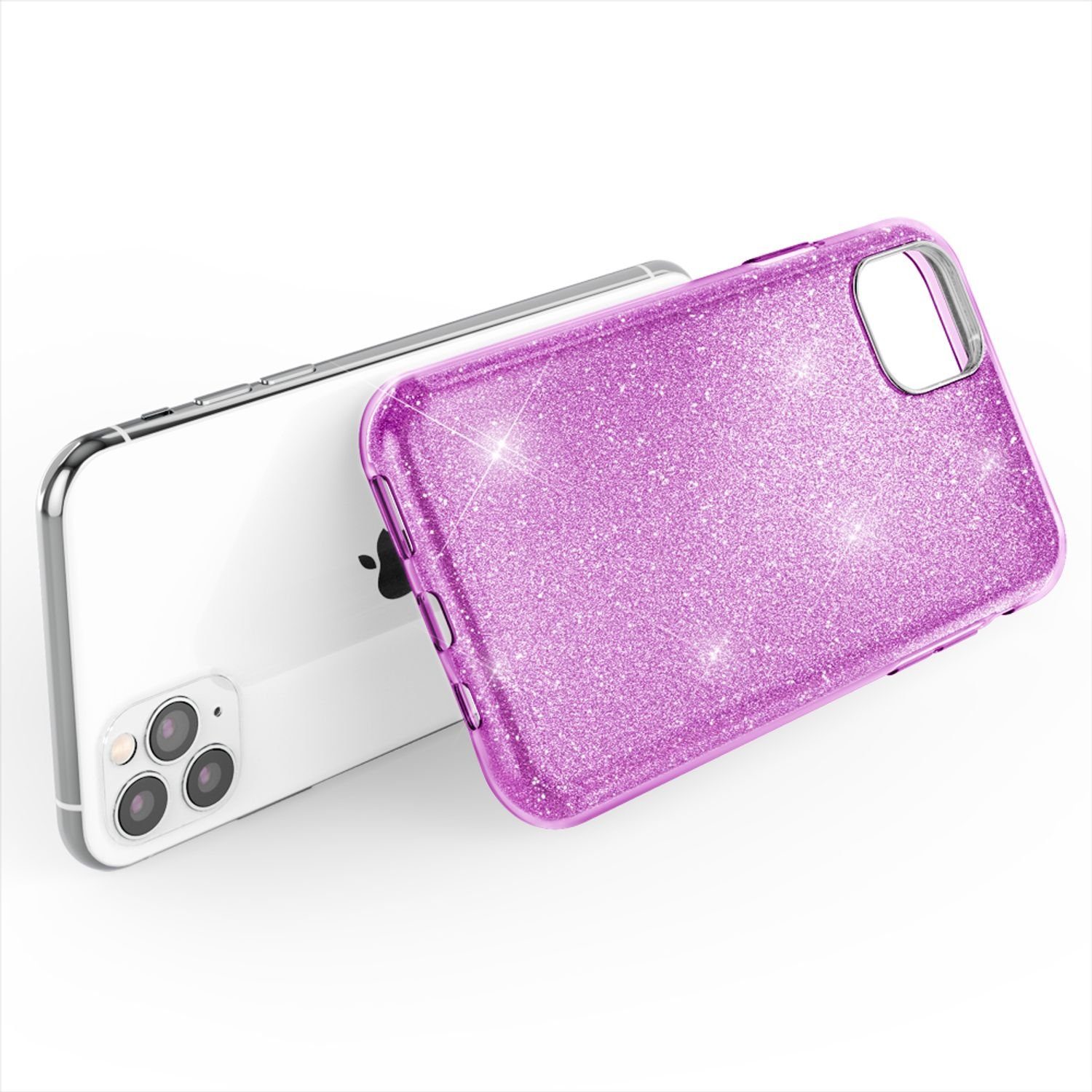 Nalia Smartphone-Hülle Apple iPhone 11 Pro 14,7 cm (5,8 Zoll), Glitzer Silikon Hülle / Glänzender Hybrid Schutz / Stoßfest & Robust