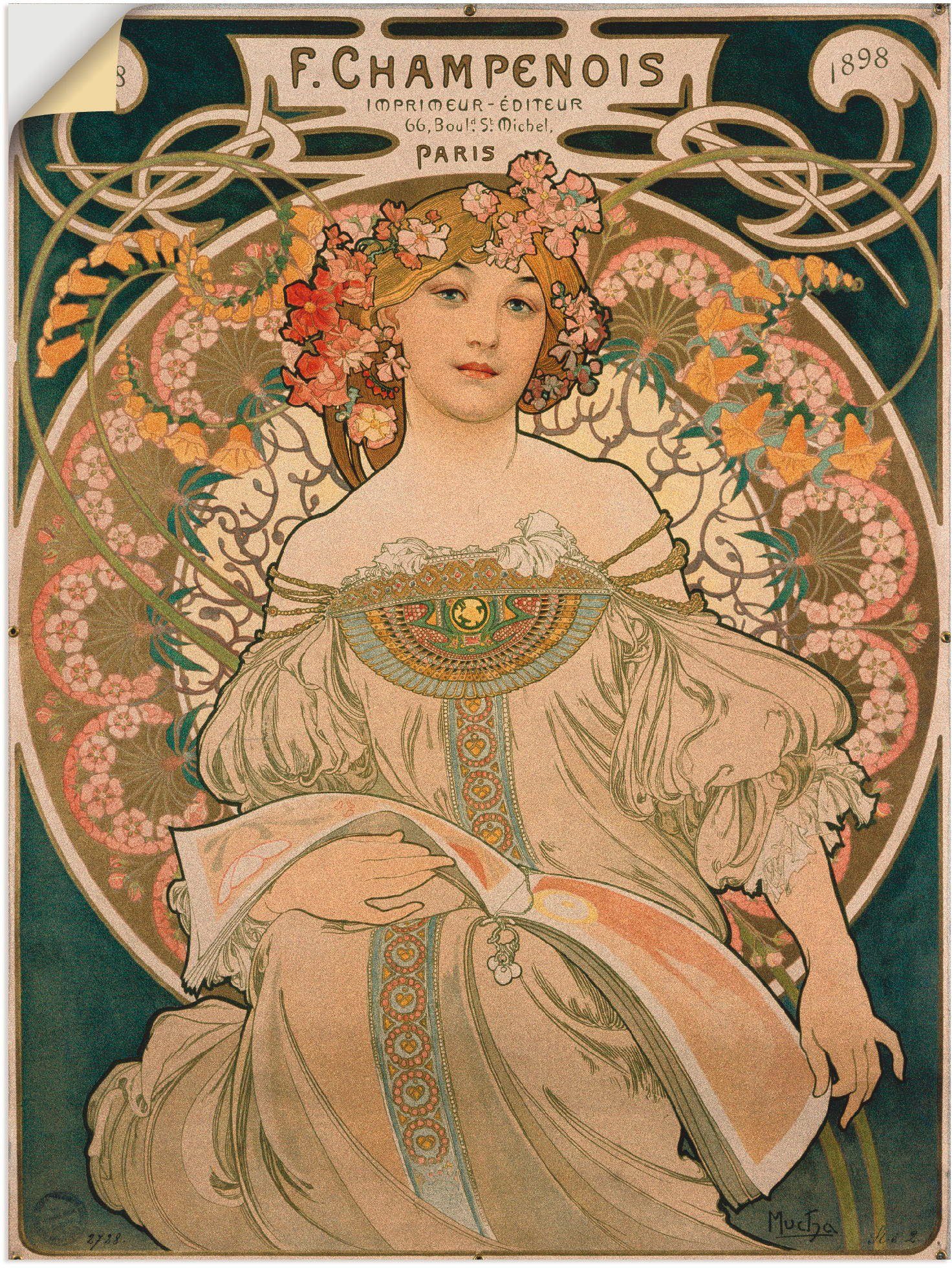 Artland Wandbild Plakat für F. Champenois. 1897, Ausstellungsplakate (1 St), als Alubild, Leinwandbild, Wandaufkleber oder Poster in versch. Größen