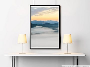 Sinus Art Poster Landschaftsfotografie 60x90cm Poster Nebel im Gebirge bei Sonnenaufgang