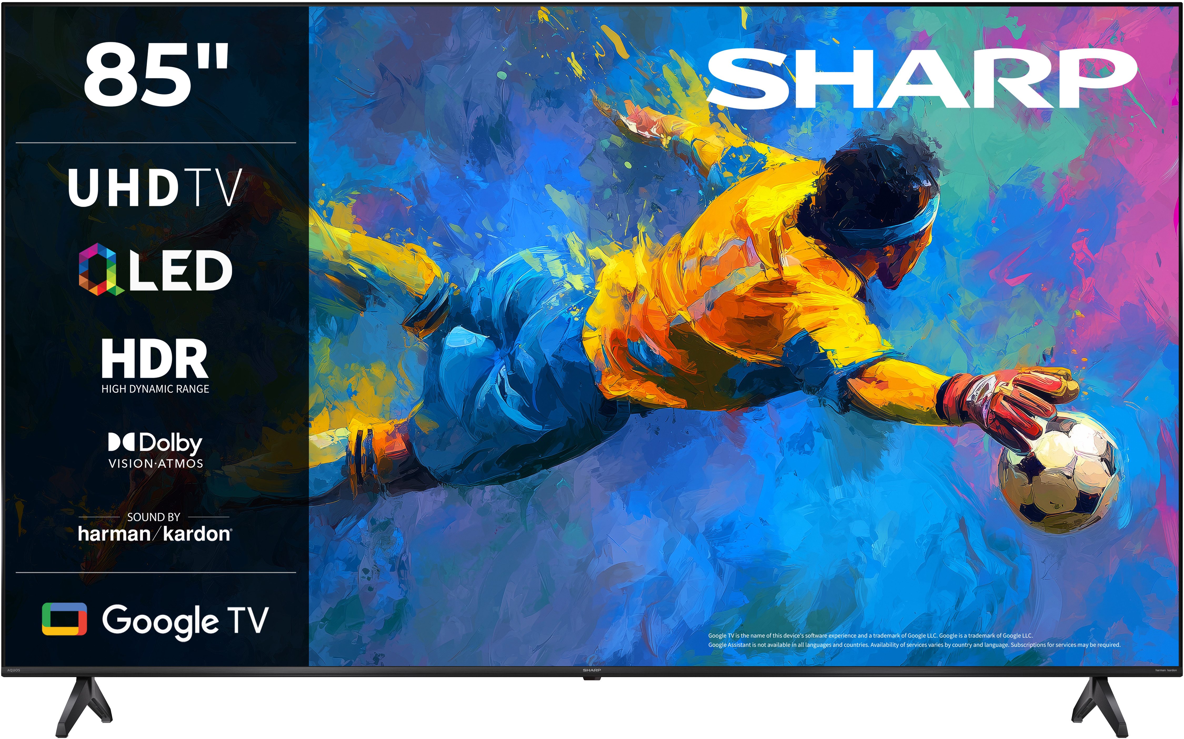 Sharp 4T-C85HPx QLED-Fernseher (215 cm/85 Zoll, 4K Ultra HD, Google TV, Smart-TV)