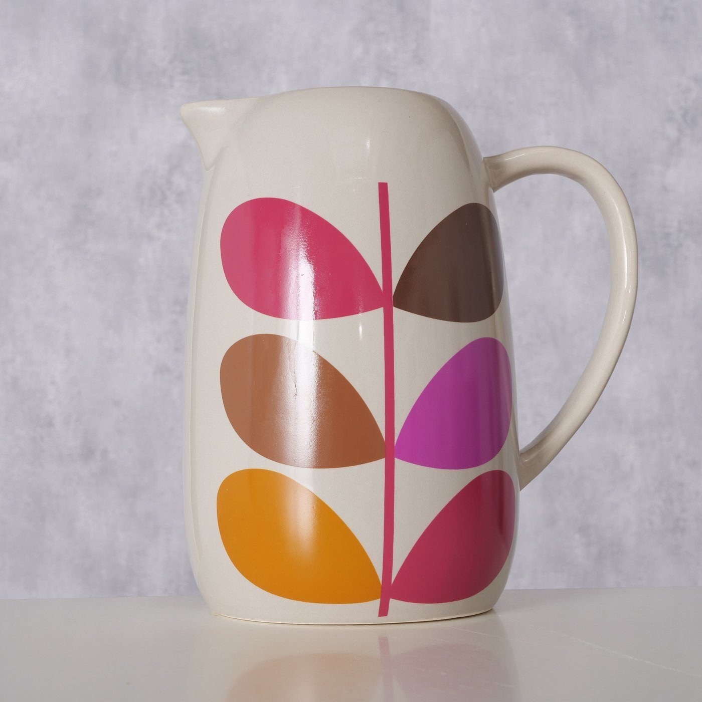 BOLTZE Dekovase "Retro" aus Keramik in grau/braun/pink H18cm, Vase | Dekovasen