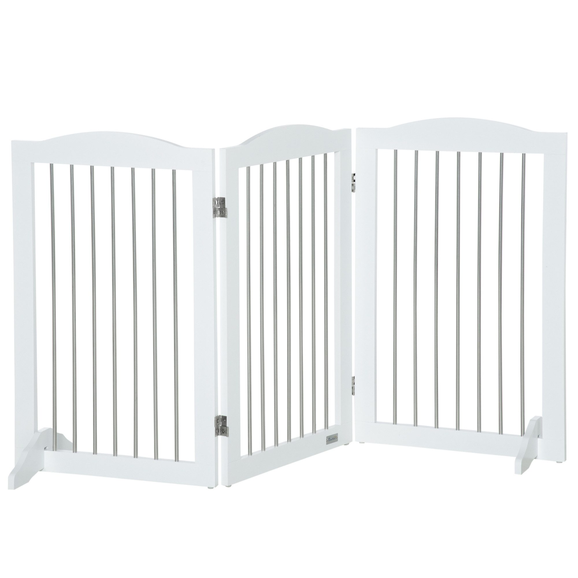 MC Star Absperrgitter Hunde Absperrgitter Türschutzgitter klappbar Hundegitter, (Ständer 3 Platten Treppenschutzgitter Weiß 154x30x80cm)