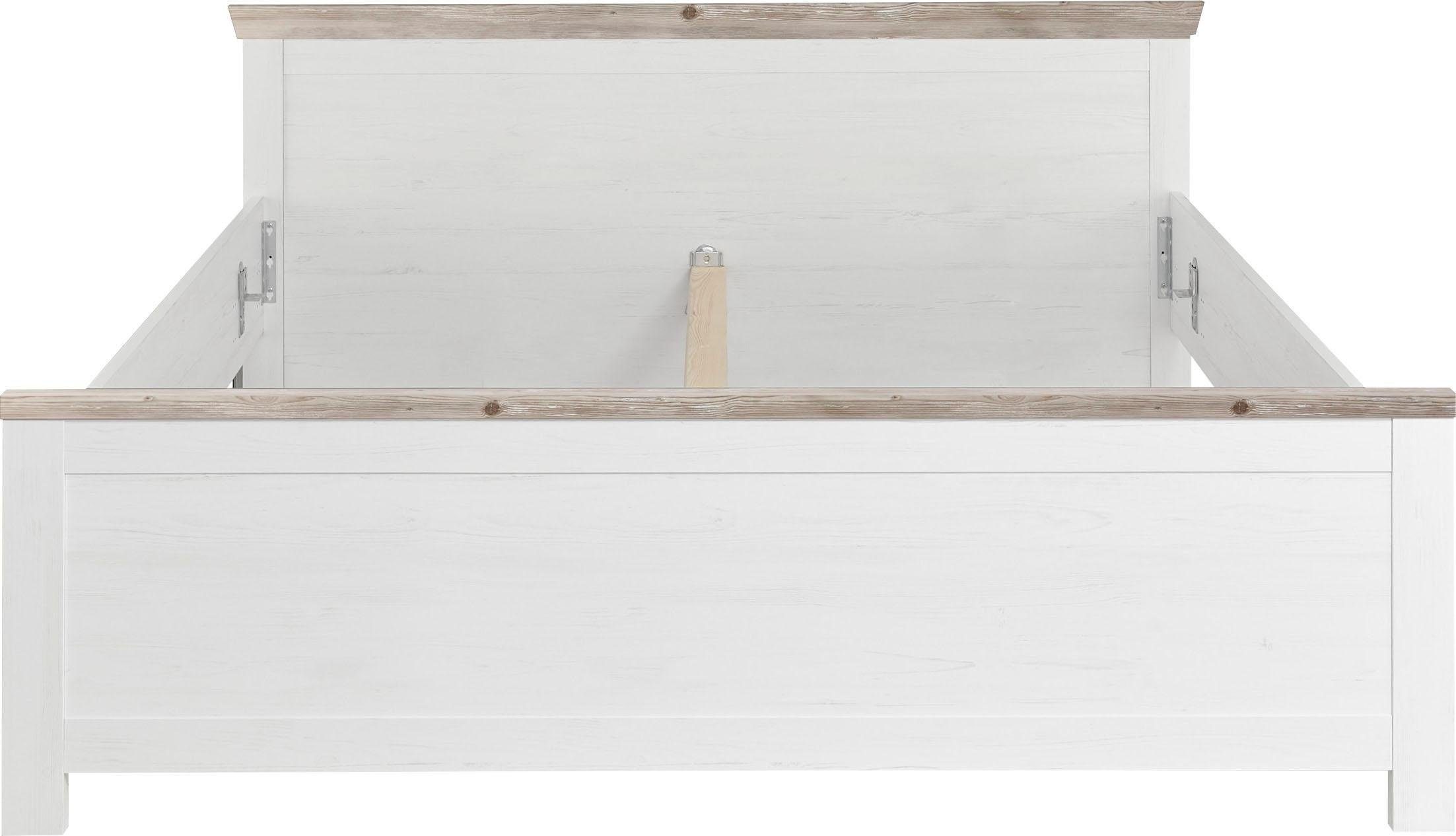 Home affaire Bett Florenz Doppelbett Landhausstil Bettgestell (100,140 oder 180/200cm), aus FSC®-zertifiziertem Holzwerkstoff, in 3 Breiten