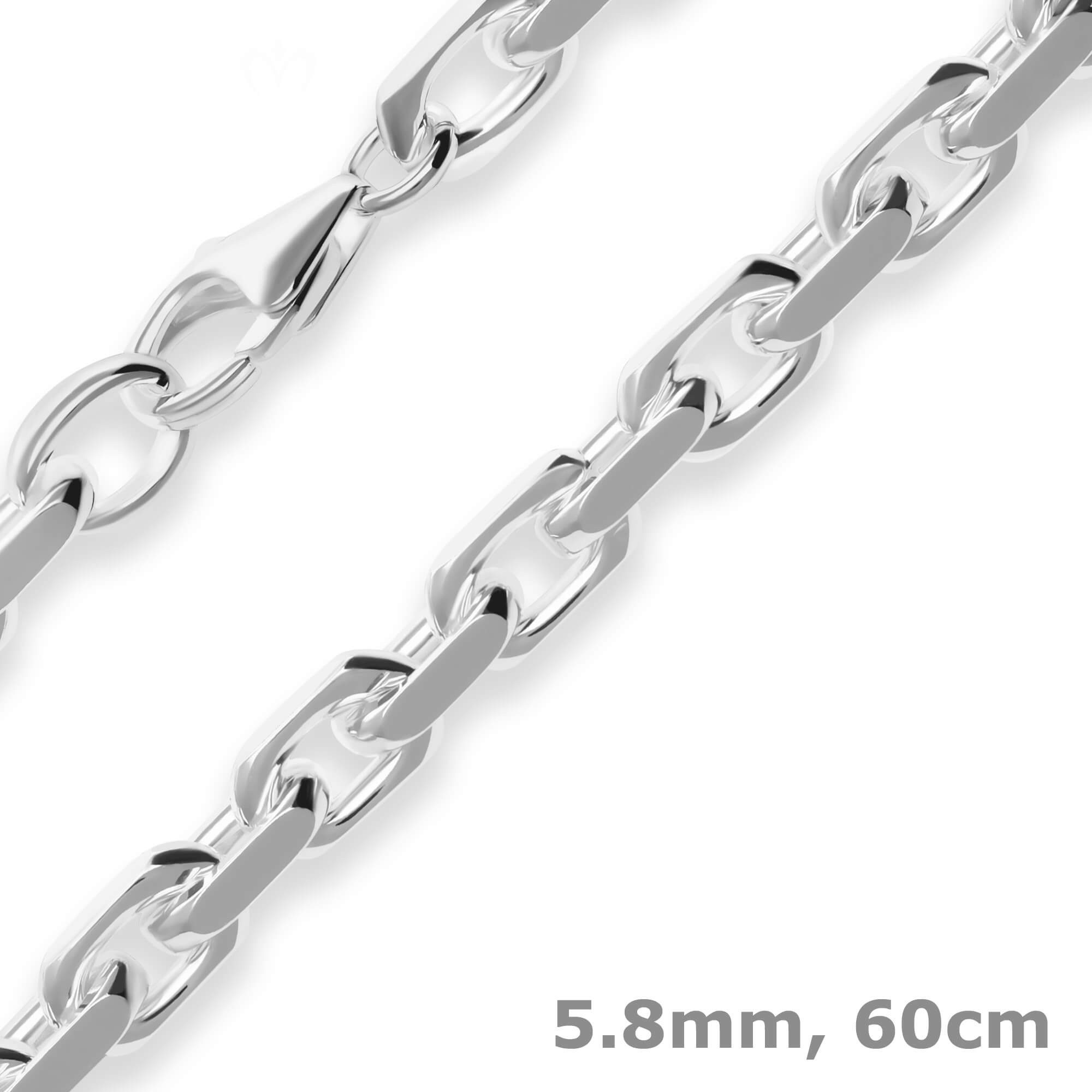 Silberkette 5,8mm Ankerkette diamantiert aus 925 Silber 60cm