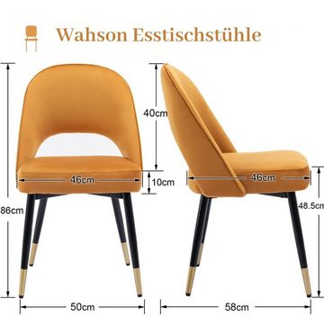 WAHSON OFFICE CHAIRS Esszimmerstuhl Samt 2er Set Seitenstühle Küchenstühle