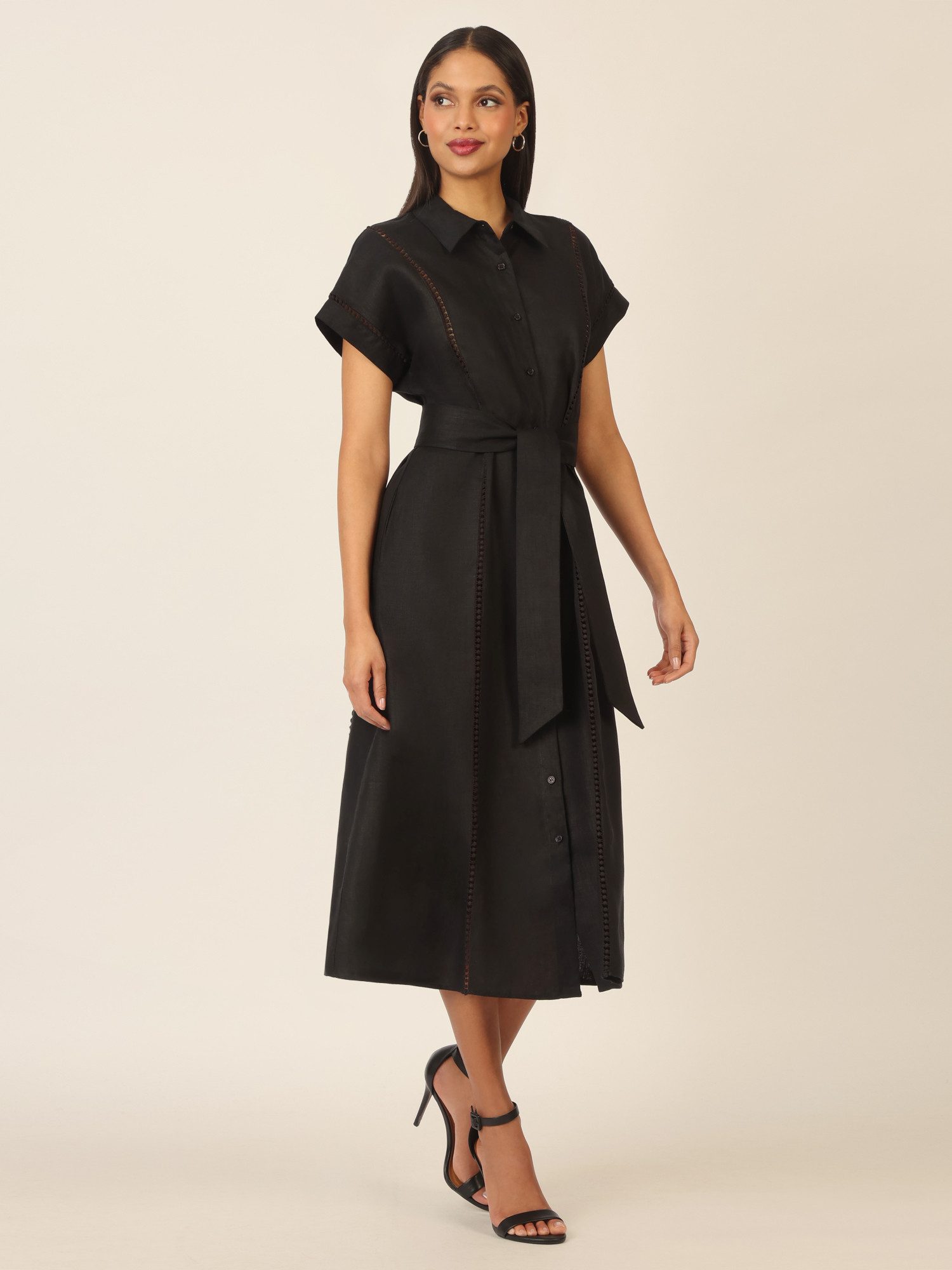 mint & mia Midikleid mit Bindegürtel günstig online kaufen