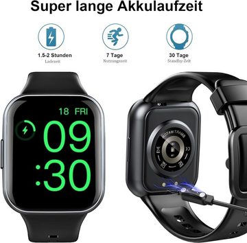 Jugeman Smartwatch (1,69 Zoll, Android, iOS), mit 25 Sportmodi Fitness Tracker Uhr mit Pulsmesser Schlafmonitor,IP68