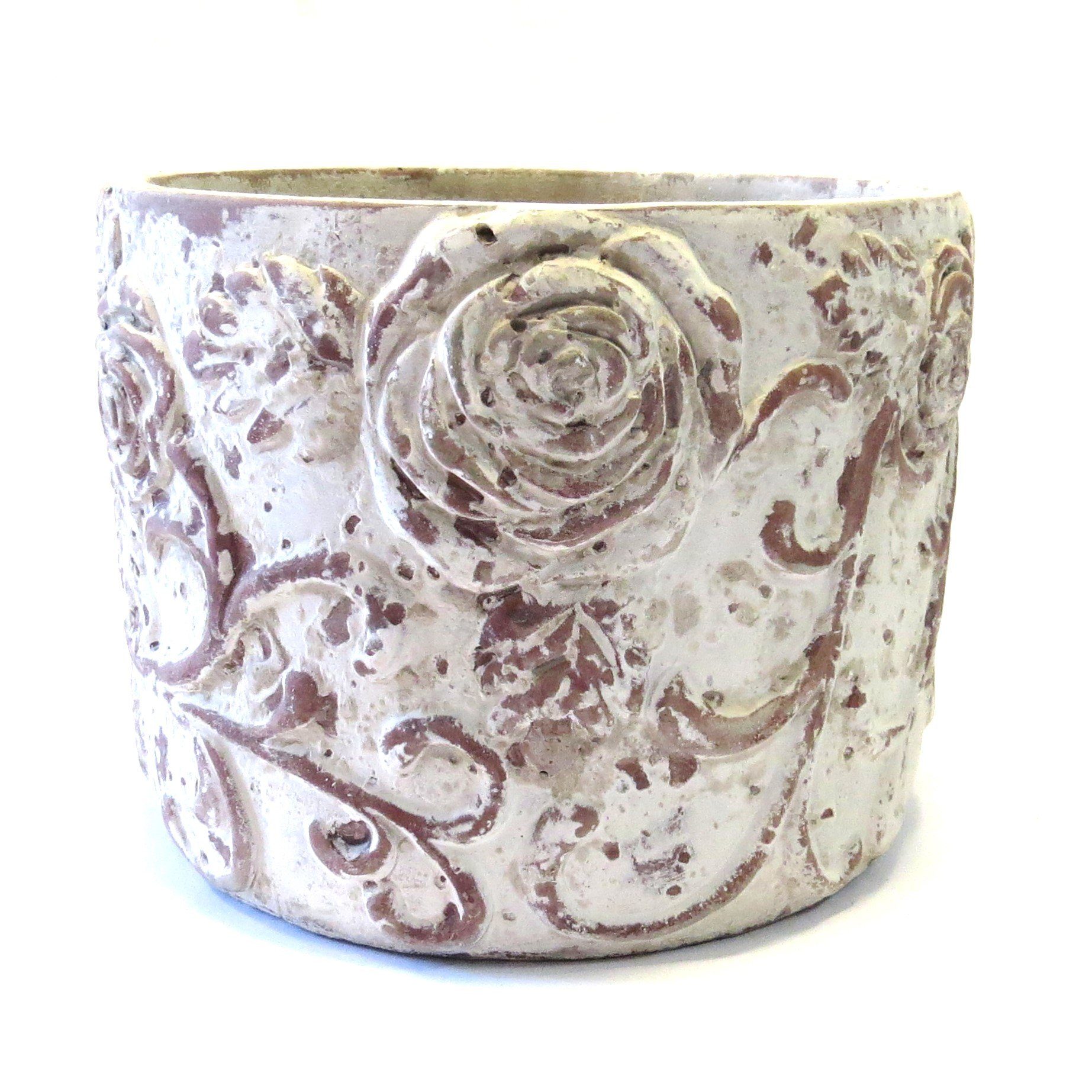 Daan Kromhout Übertopf Übertopf Ornament Rosen Shabby Antik Blumen 19 cm, Quadratisch. € 19,85, (€ 19,85 pro 1 Stk).