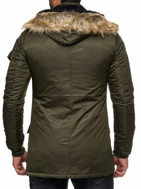 Reslad Winterjacke Herren Jacke mit Fellkapuze Winter-Jacke Anorak Parka Kapuzenjacke warme gesteppte Jacke mit Kapuze