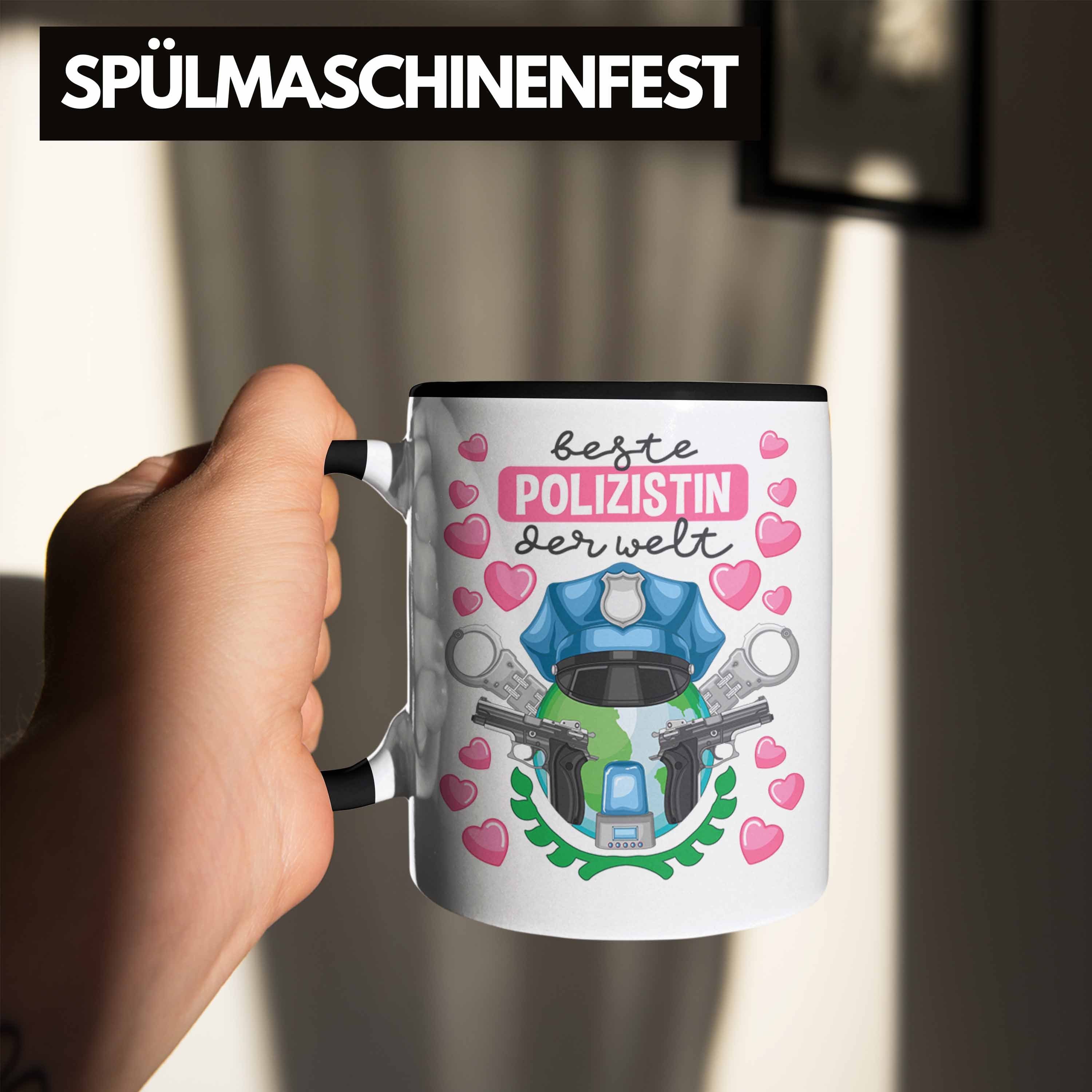 Lustig Tasse Trendation Polizistin Frauen Beste Geschenk Schwarz Trendation Geschenke Spruch Tasse Polizei mit Blaulichtmilieu -