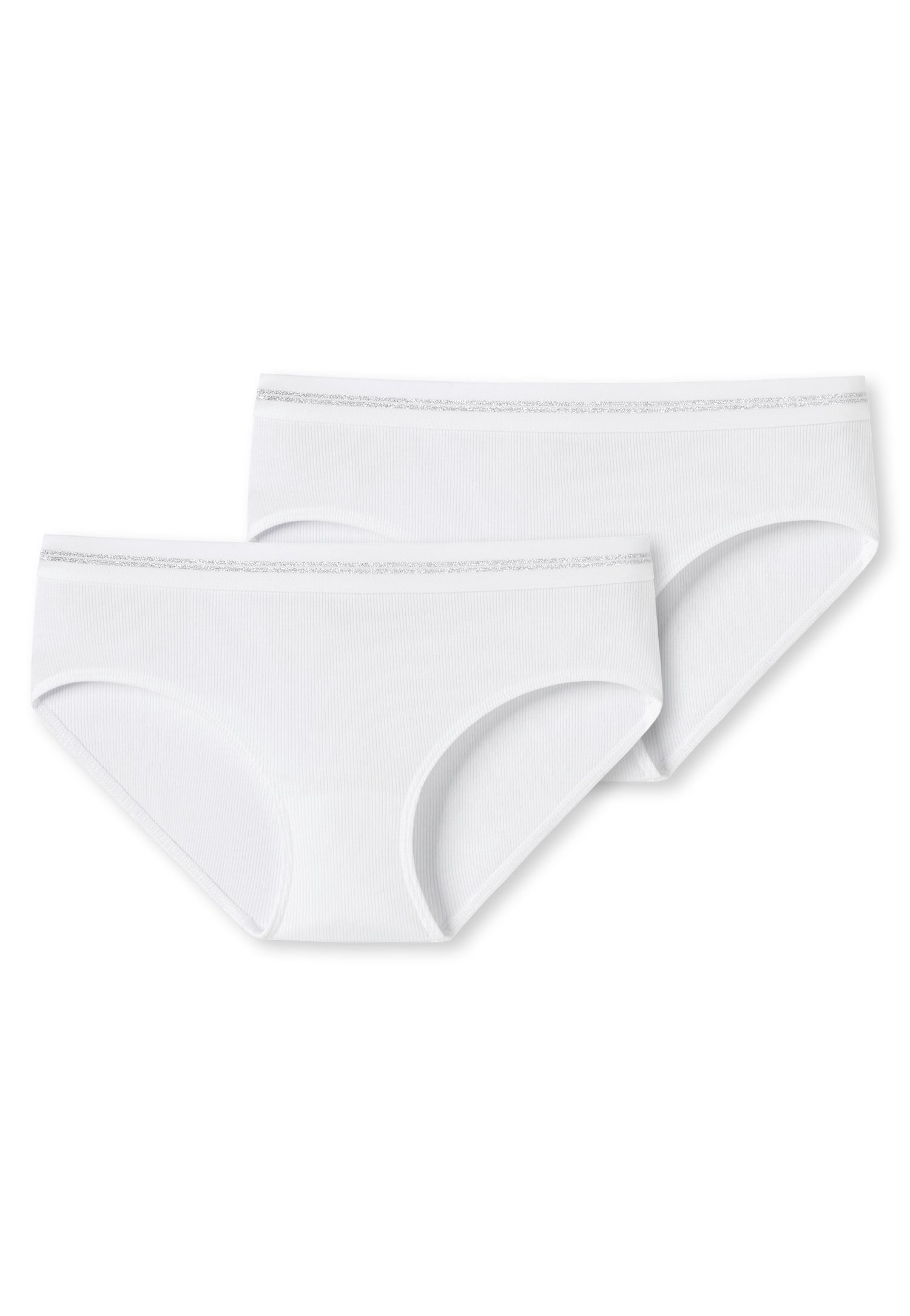 Schiesser Panty (2er-Pack) mit elastischem Doppelripp weiß