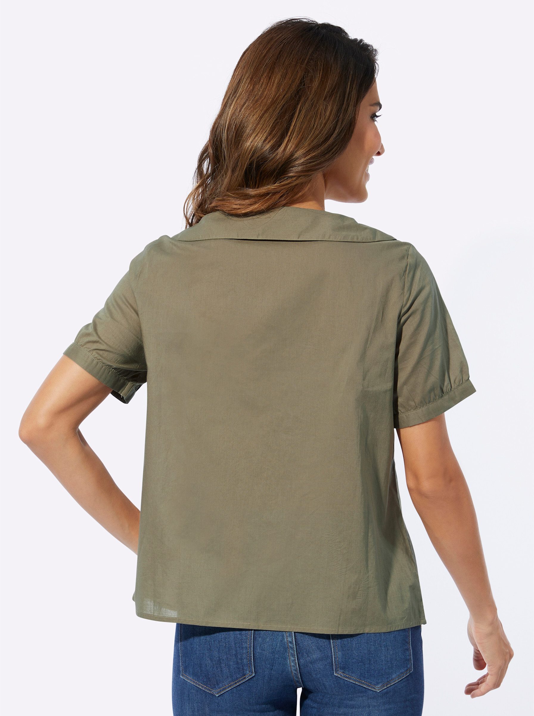 Sieh an! Klassische Bluse Kurzarmbluse günstig online kaufen