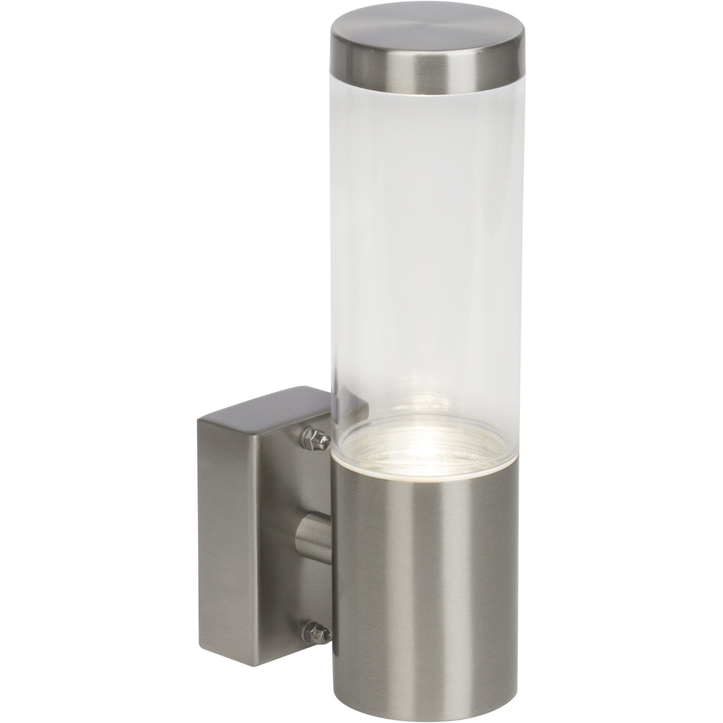 Lightbox LED Außen-Wandleuchte, LED wechselbar, kaltweiß, LED Außen Wandlampe, 22 cm Höhe, Ø 6 cm, GU10, 350 lm, 4000 K, IP44