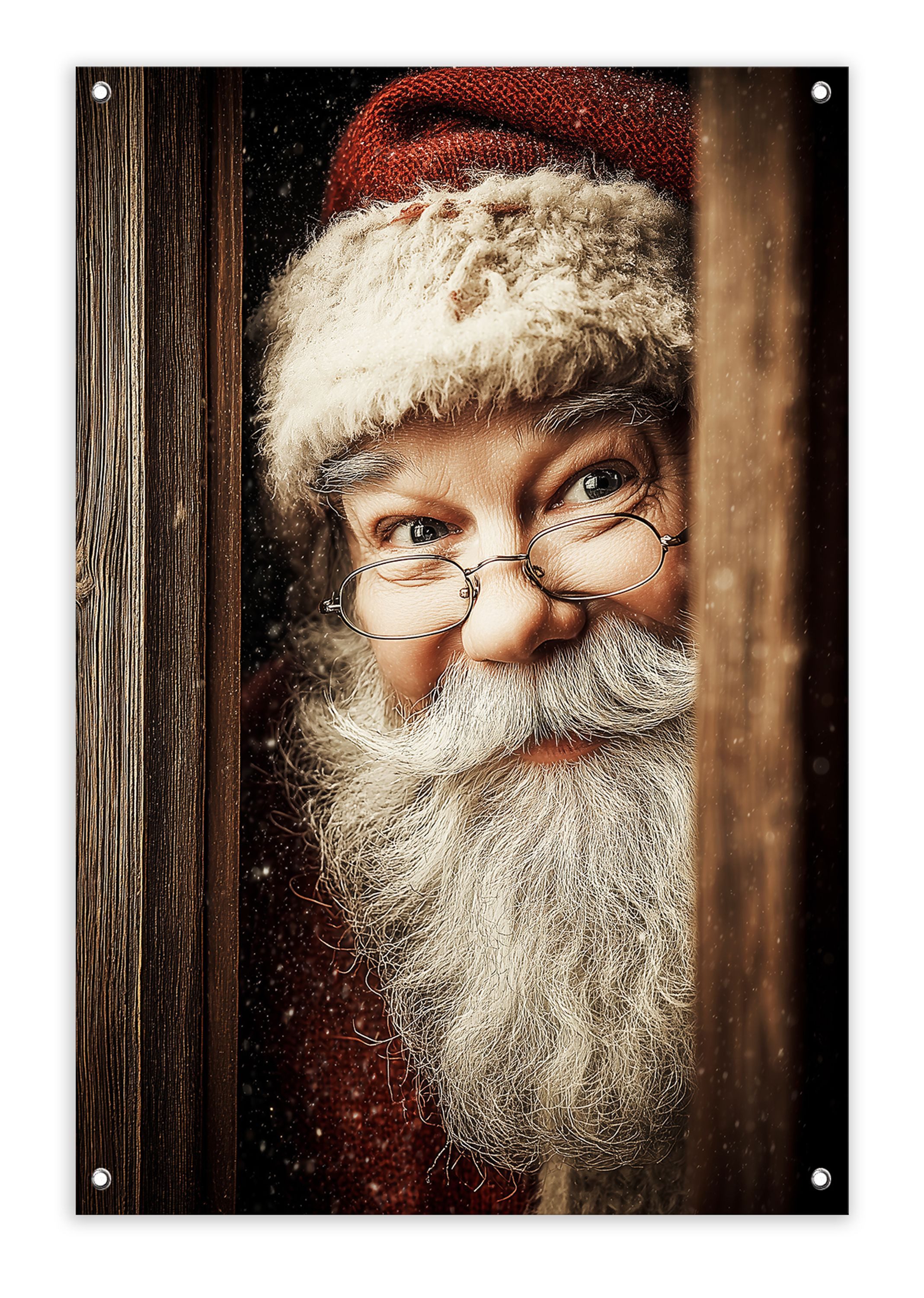 artissimo Плакат Garten-Poster 60x90cm Weihnachtsdeko Outdoor-Deko Weihnachtsmann rot, Outdoor-Poster: Santa Claus