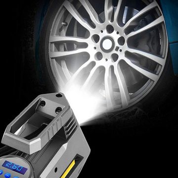 HYTIREBY Akku-Luftpumpe Luftkompressor Reifenfüller Tragbare Luftpumpe für Autoreifen, mit LED-Notleuchte für Auto,Fahrrad und andere aufblasbare Gegenstände