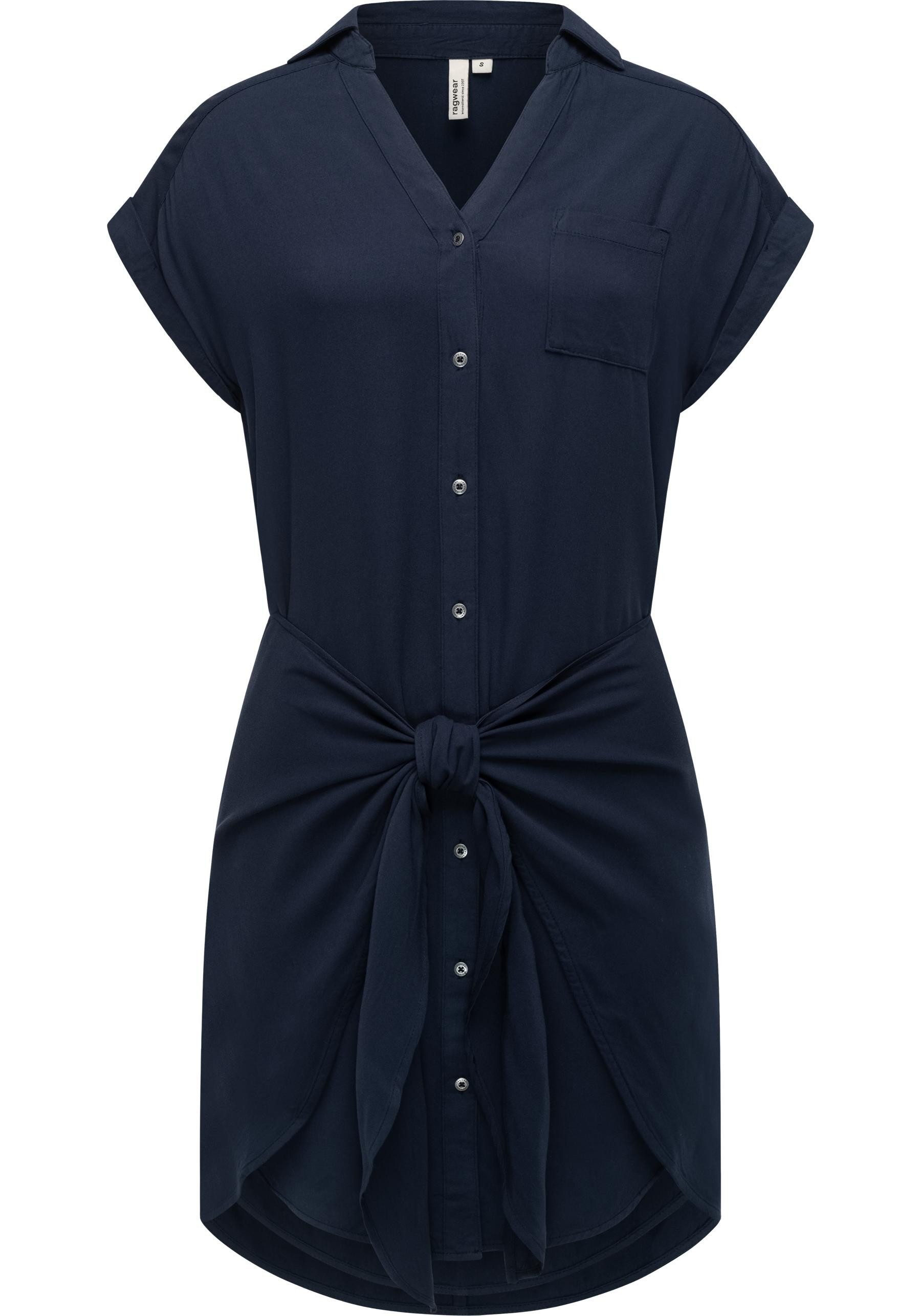 Ragwear Blusenkleid Bahaya stylisches Damen Sommerkleid mit Bindeband