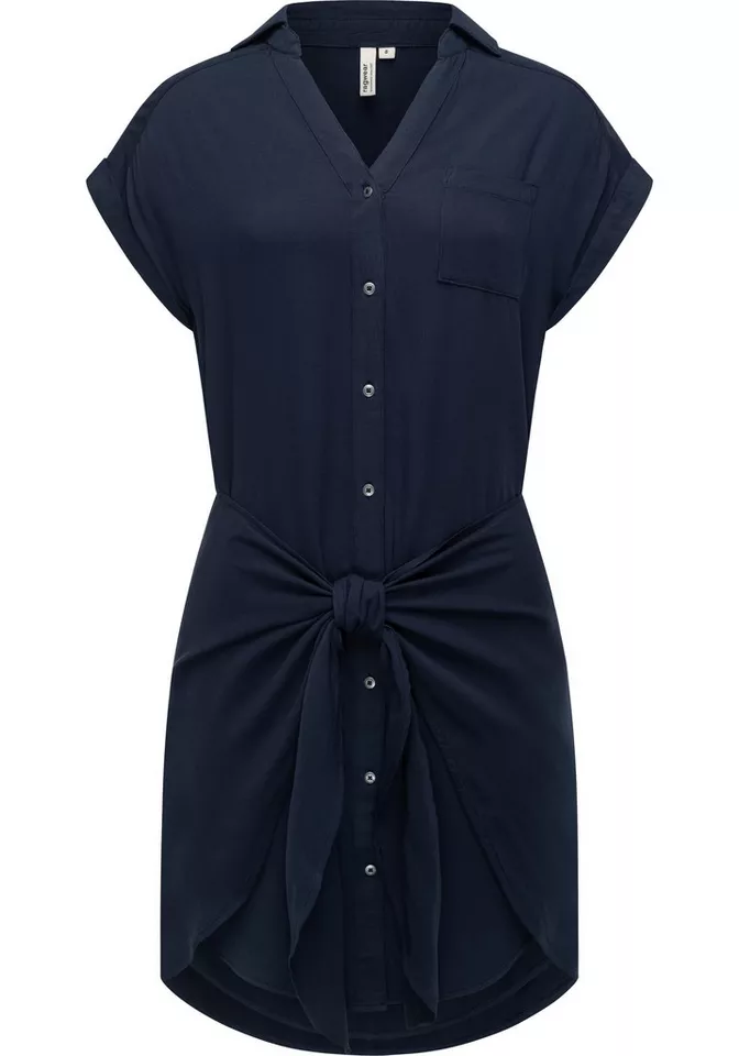 Ragwear Blusenkleid Bahaya stylisches Damen Sommerkleid mit Bindeband