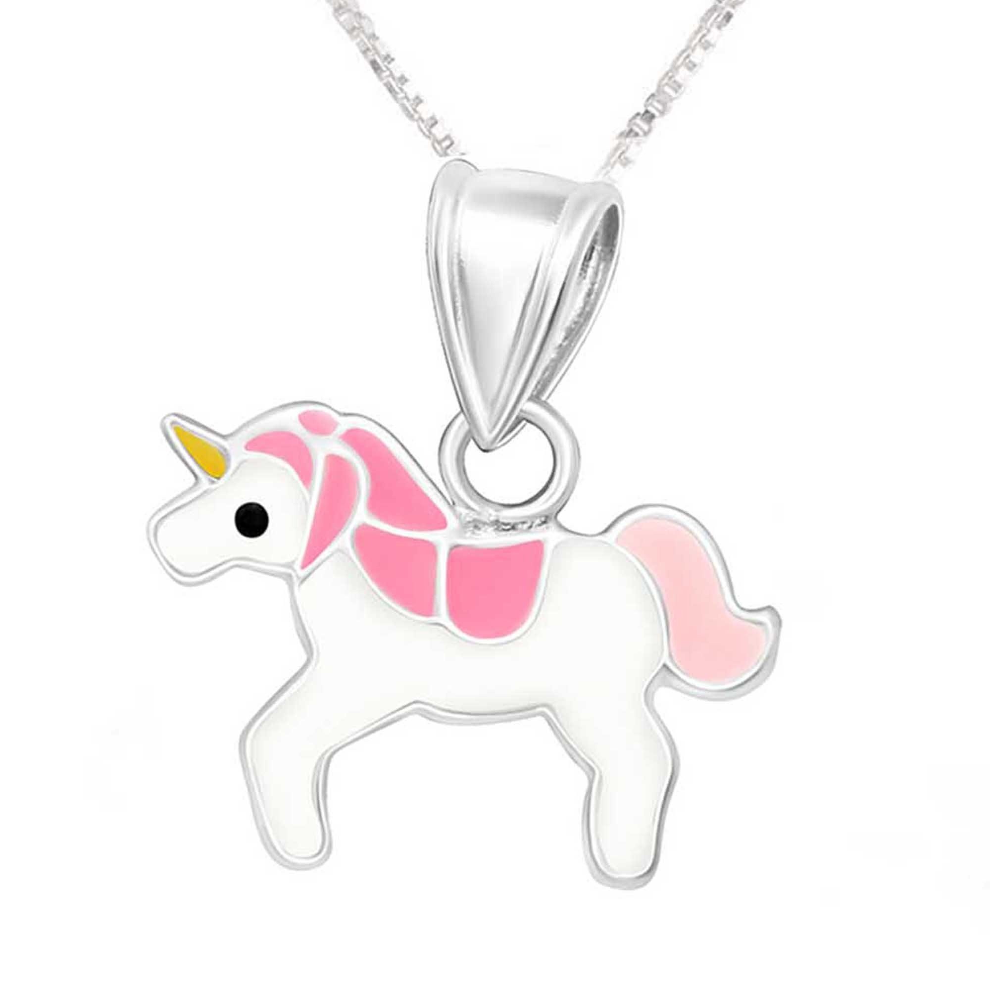 Kettenanhänger Anhänger Kette Einhorn 925 Silber Kinder Mädchen