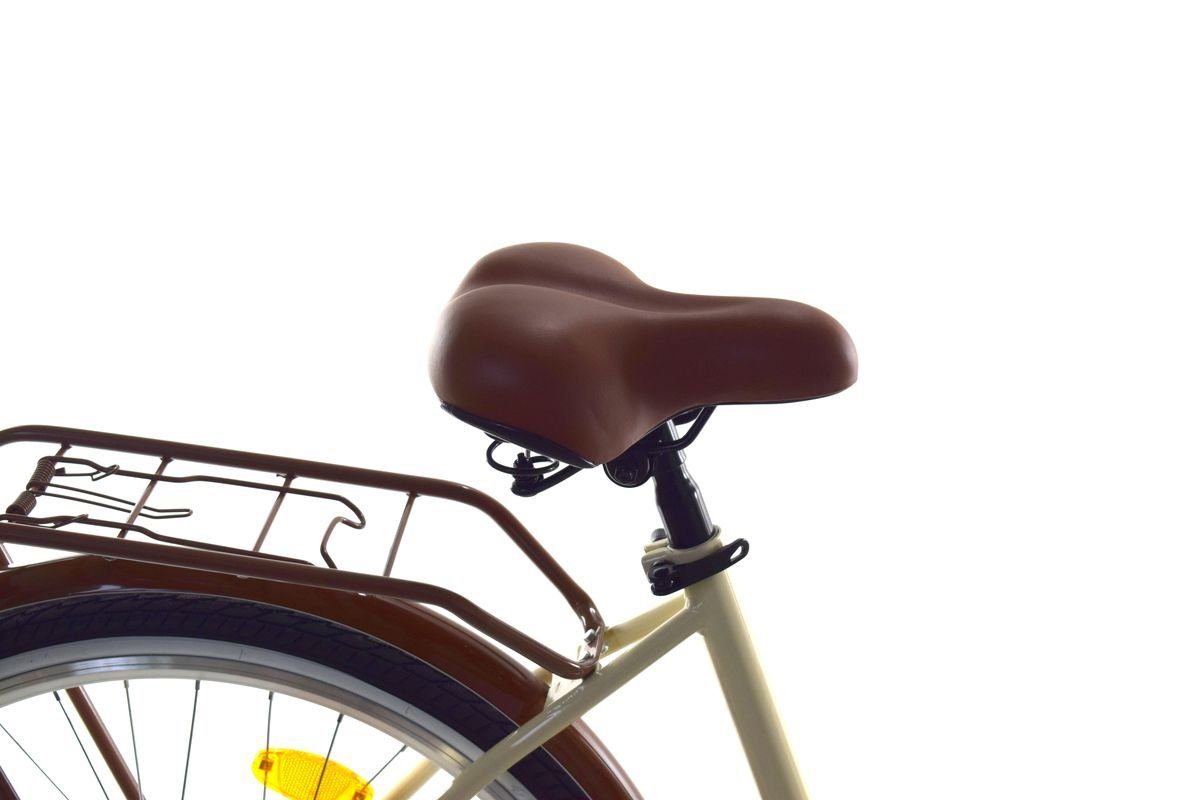 T&Y Trade City Bike 26 inch Kids Girls Women City Bicycle Bike NEXUS Reflex Beige, 3-speed Shimano, hub gears, coaster brake, luggage rack, lights, 3 Nexus gears, kickstand, basket