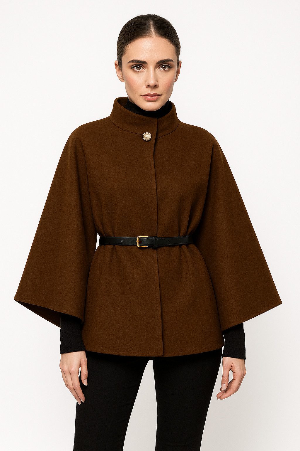 Worldclassca Poncho Worldclassca Poncho Crop Jacke Elegant Umhang Rollkrage günstig online kaufen