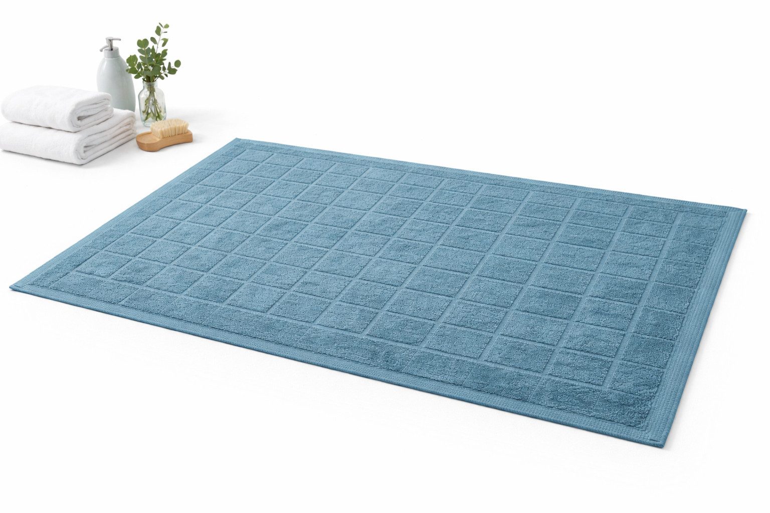 Betz Badematte 2 Stück Badvorleger Berlin Größe 50x70 cm, 100% Baumwolle, beidseitig nutzbar, Baumwolle, Badematte Badteppich Duschvorlage – Bild 4 von 5