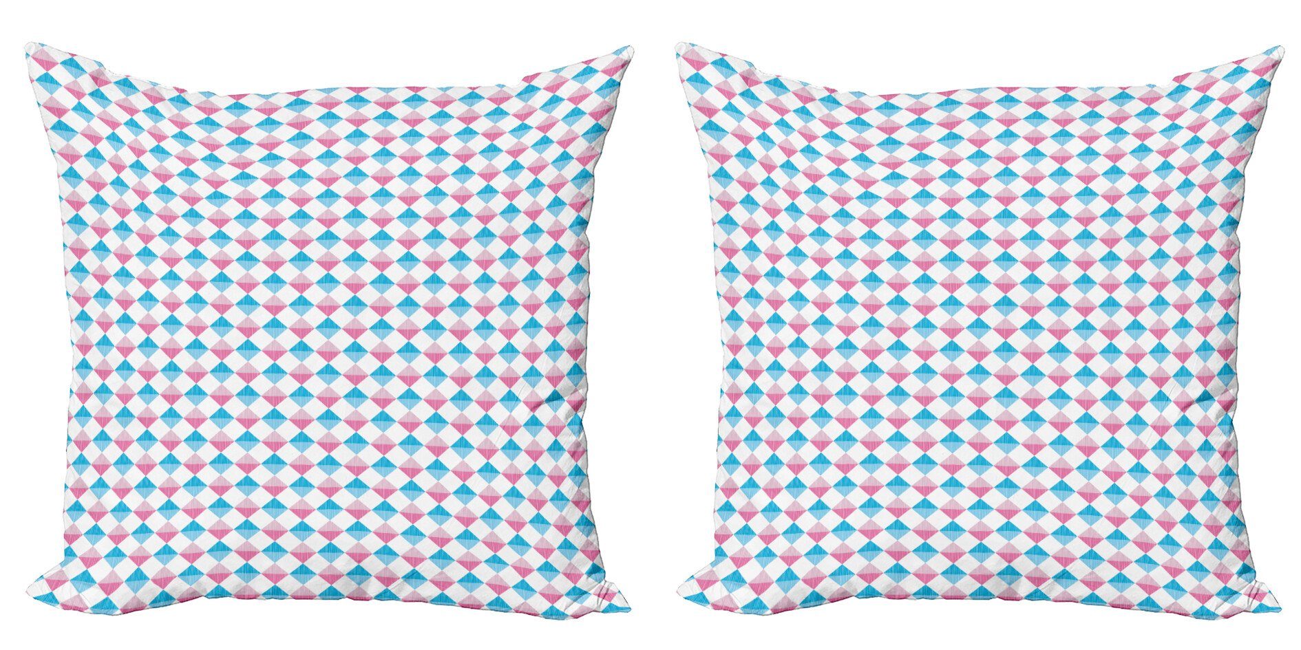 Kissenbezüge Modern Accent Doppelseitiger Digitaldruck, Abakuhaus (2 Stück), Geometrisch Diagonal Checkered-Platz