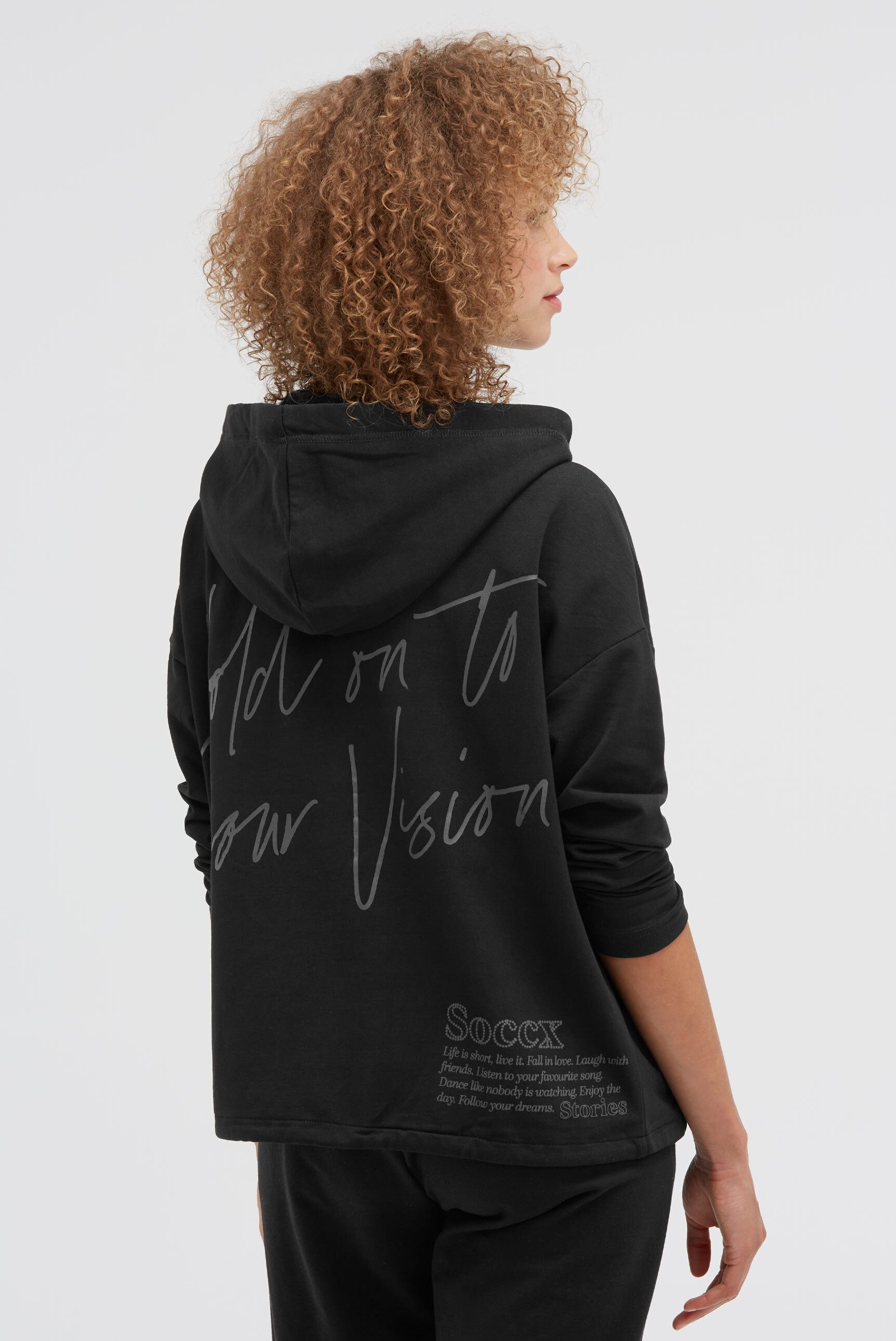 SOCCX Kapuzensweatjacke mit Zugband im Bund günstig online kaufen