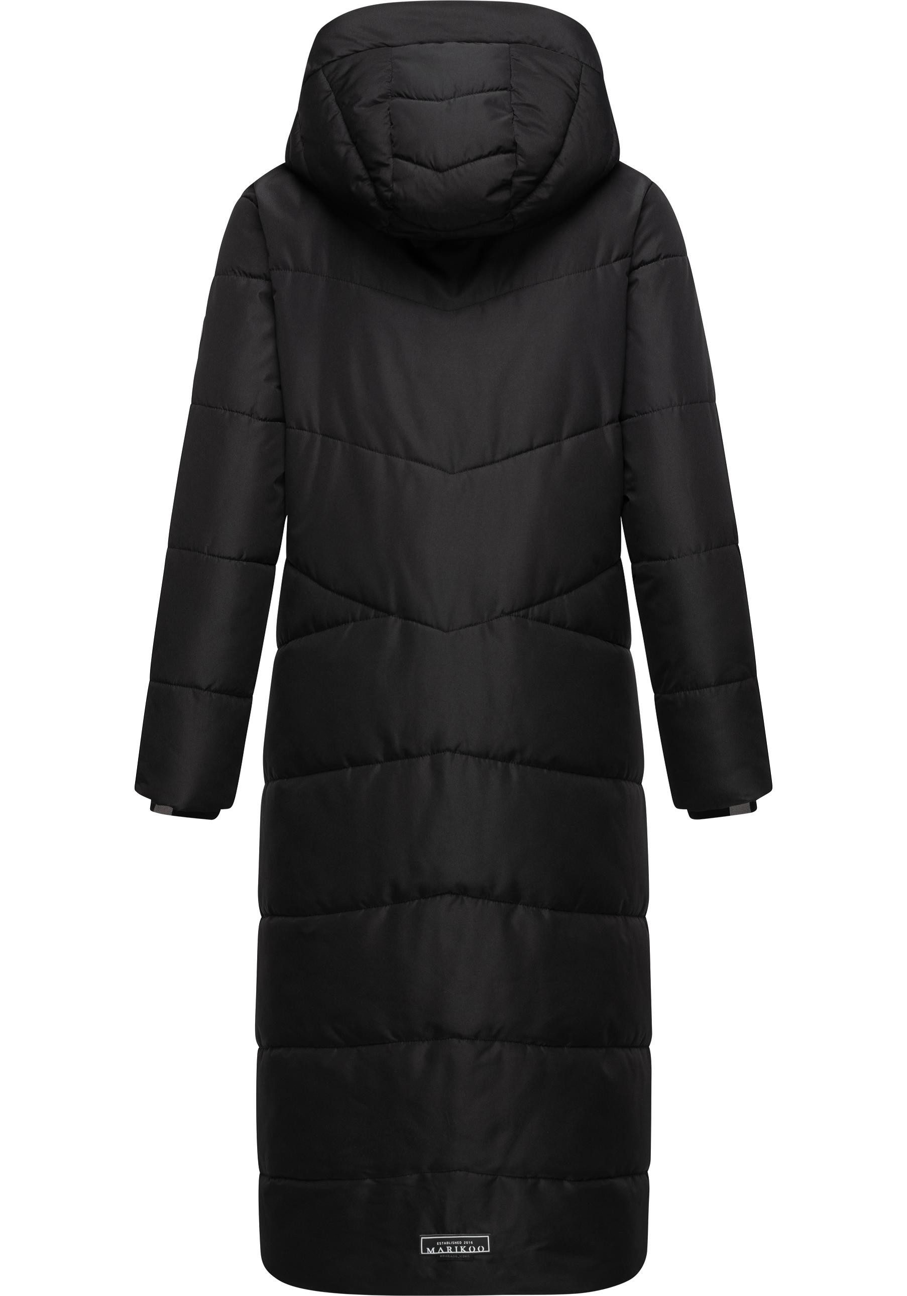 Marikoo Steppmantel Hingucker XIV-1 Damen Wintermantel mit abnehmbaren Kunstfellkragen
