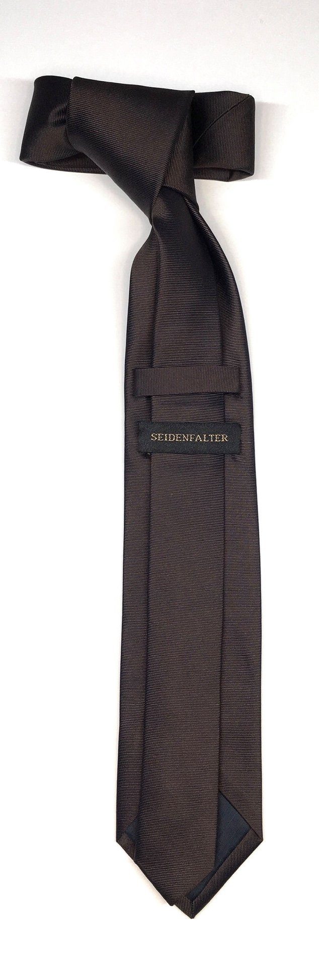 Uni Seidenfalter Seidenfalter Seidenfalter edlen Krawatte Braun im Uni Design Krawatte Krawatte 7cm
